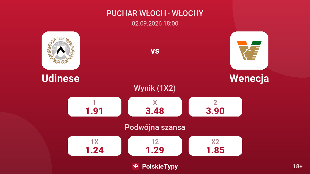Udinese - Wenecja — kursy
