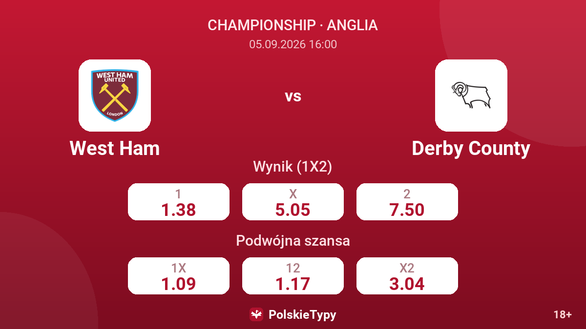 West Ham - Derby County — kursy