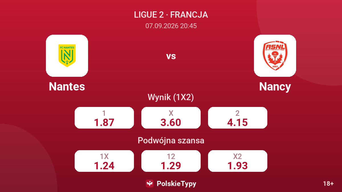 Nantes - Nancy — kursy
