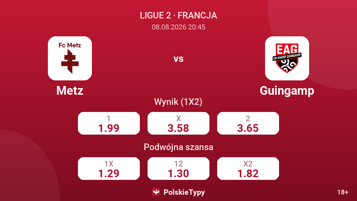 Metz - Guingamp — kursy