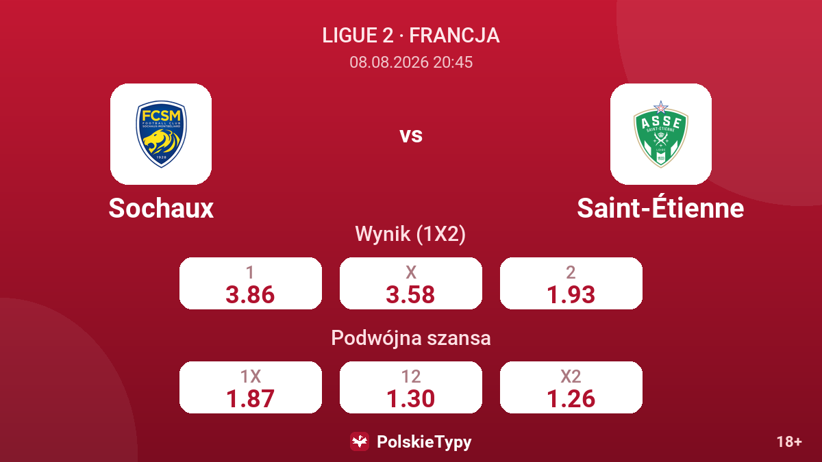Sochaux - Saint-Étienne — kursy