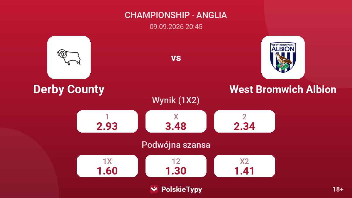 Derby County - West Bromwich Albion — kursy