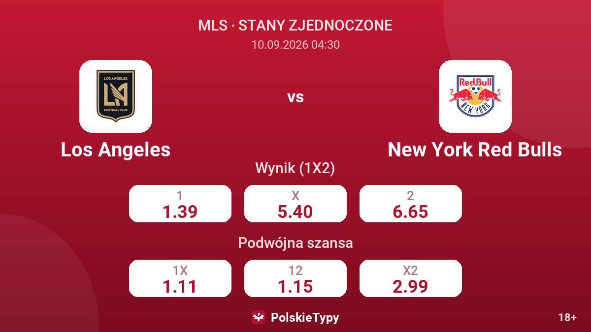 Los Angeles - New York Red Bulls — kursy