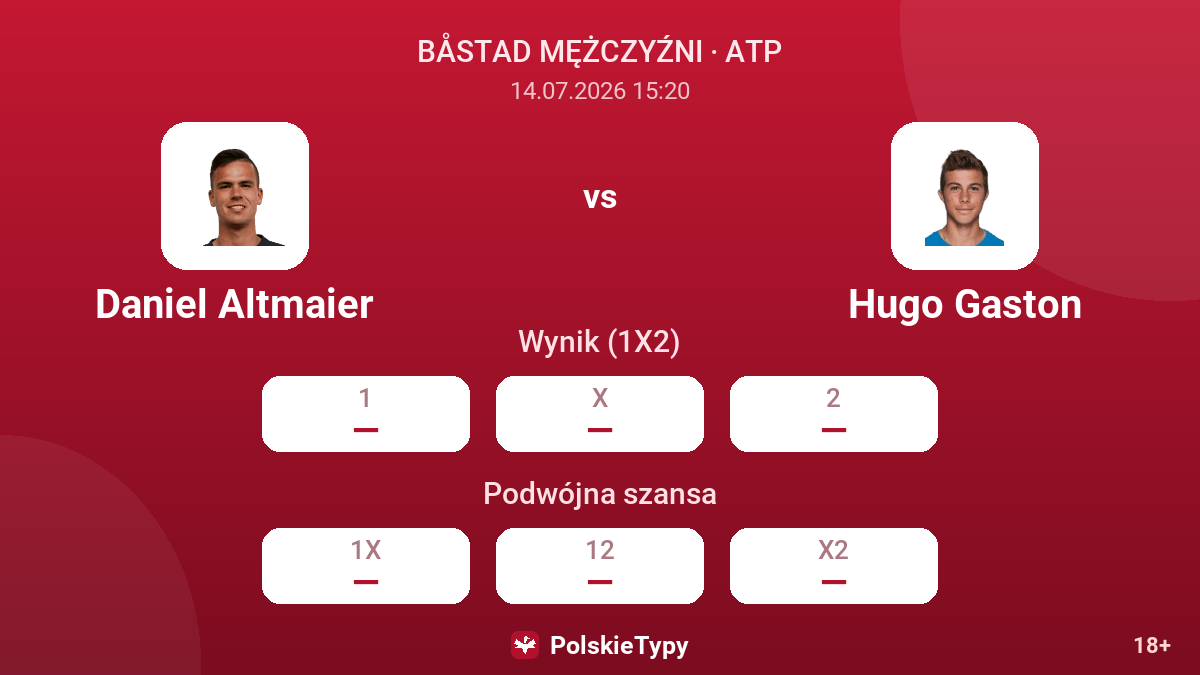 Daniel Altmaier vs Hugo Gaston — kursy