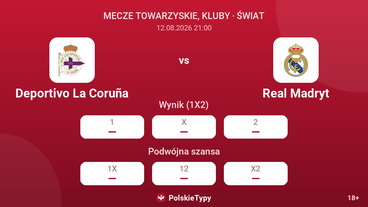 Deportivo La Coruña - Real Madryt — kursy