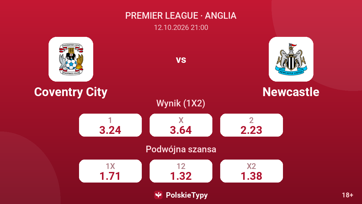 Coventry City - Newcastle — kursy