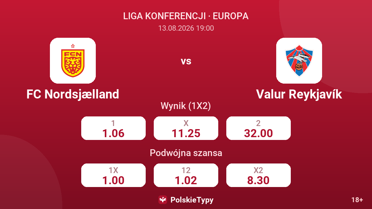 FC Nordsjælland - Valur Reykjavík — kursy