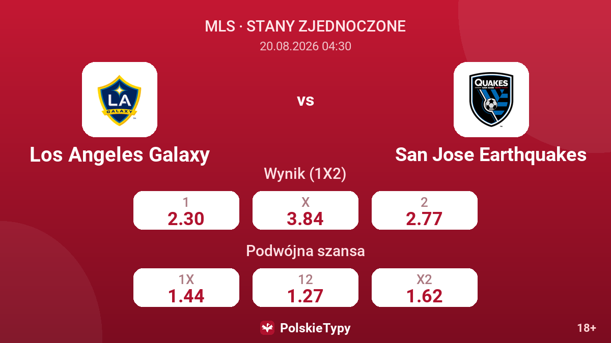 Los Angeles Galaxy - San Jose Earthquakes — kursy