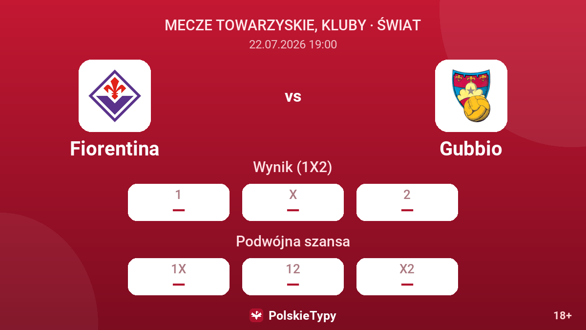 Fiorentina vs Gubbio — kursy