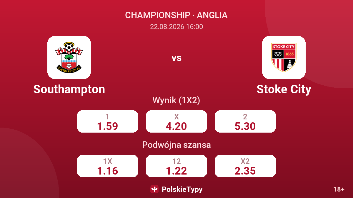 Southampton - Stoke City — kursy