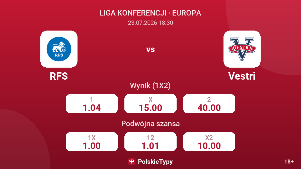 RFS vs Vestri — kursy