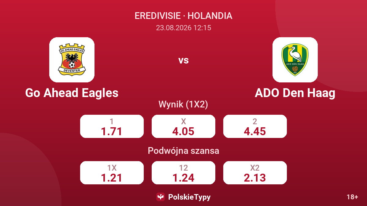 Go Ahead Eagles - ADO Den Haag — kursy