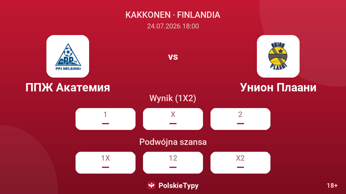 PPJ Akademia vs Union Plaani — kursy
