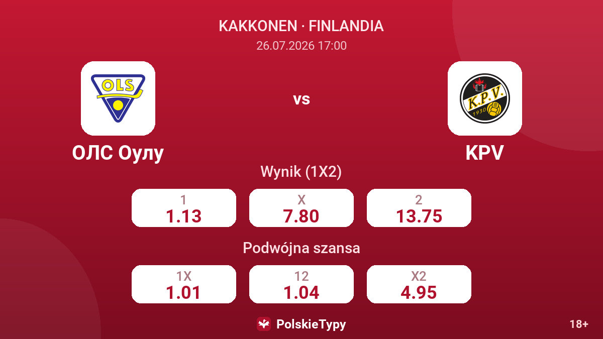 OLS Oulu vs KPV — kursy