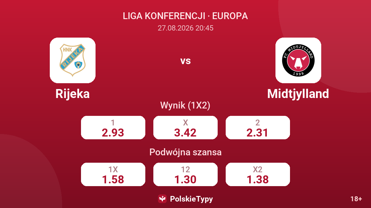 Rijeka - Midtjylland — kursy