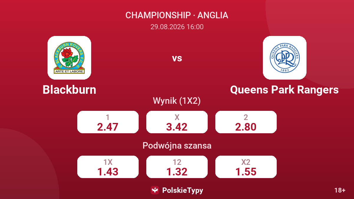 Blackburn - Queens Park Rangers — kursy