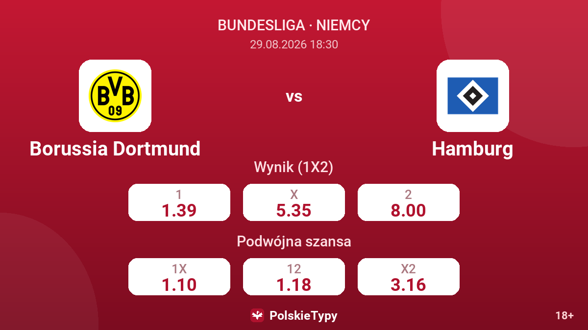 Borussia Dortmund - Hamburg — kursy