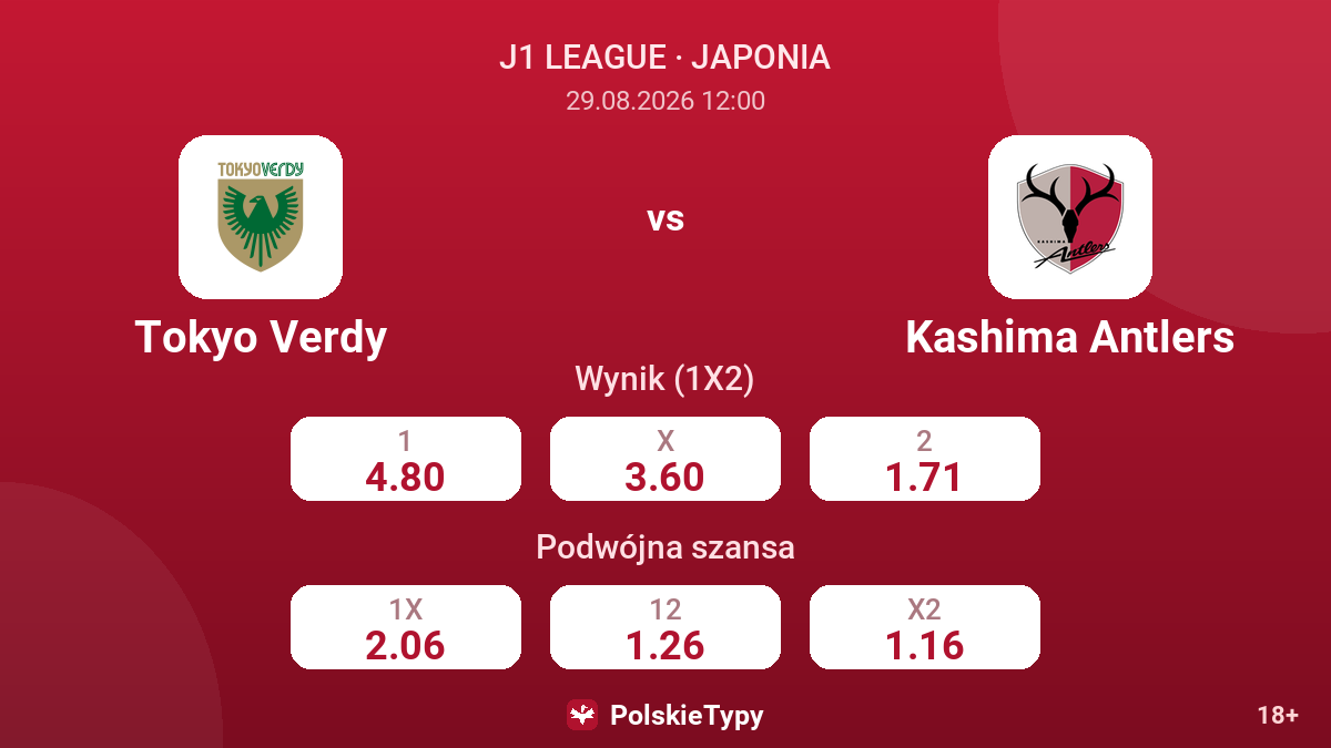 Tokyo Verdy - Kashima Antlers — kursy