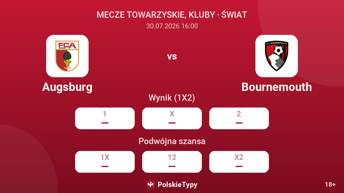 Augsburg vs Bournemouth — kursy